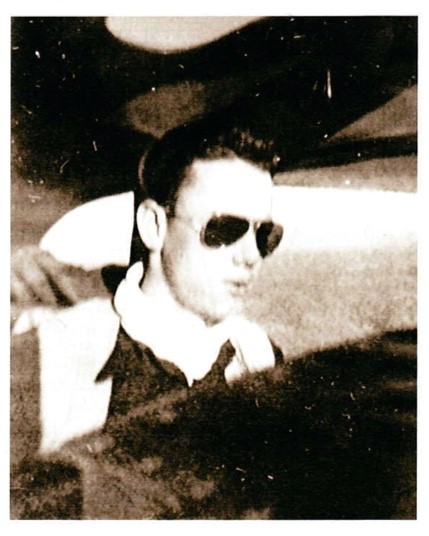 Harry David Meriwether II in uniform wearing aviator glasses.